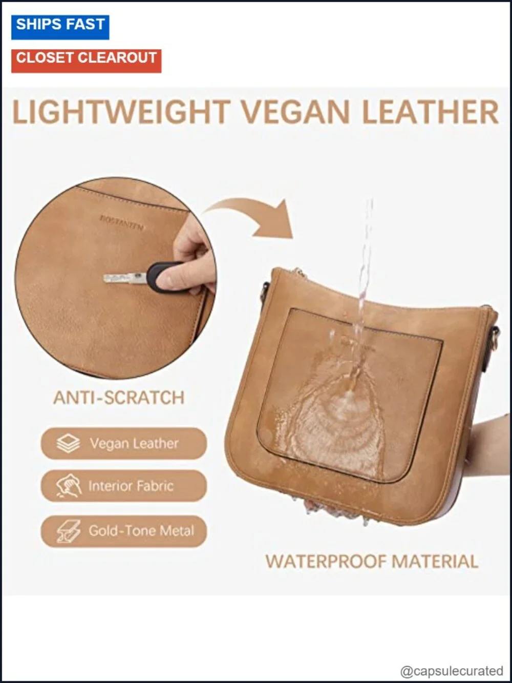 Vegan Leather Crossbody Bag with Guitar Strap for Women Hobo Purse Travel